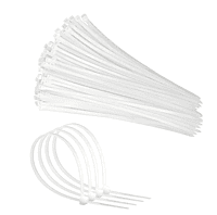 6" inch Cable Ties 150 mm White Nylon Cable Tie Zip (100)