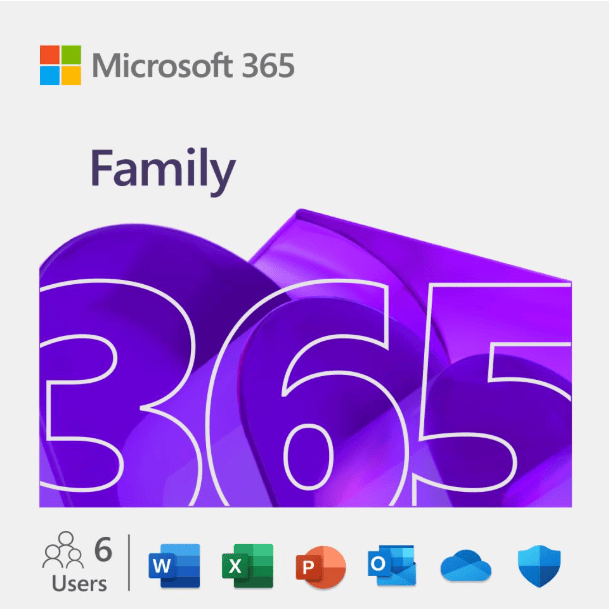Microsoft 365 Family – 6 Devices- up to 6 TB of cloud storage (1 TB/person)