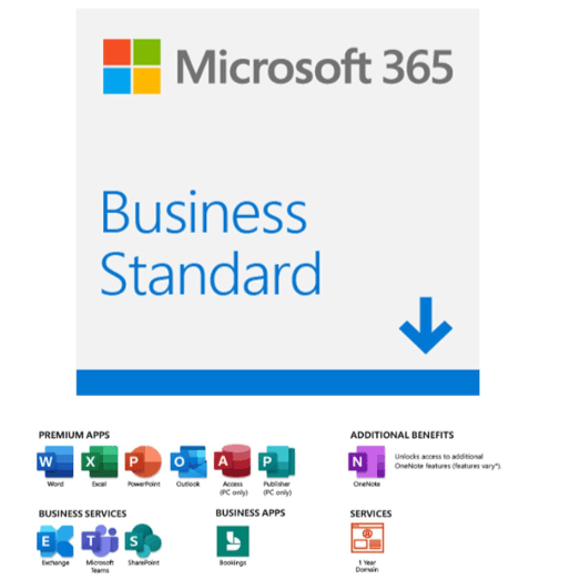 Microsoft 365 Business Standard for 1 User, 12-Month/1 year Subscription (Windows/Mac/iOS/Android)