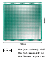 10 x 10 cm Universal PCB Prototype Board Single-Sided 2.54mm Hole Pitch