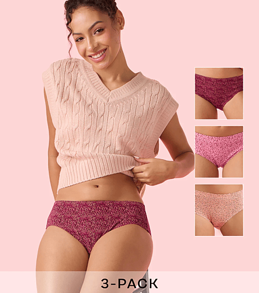 Enamor Chic Stretch Cotton, All Day Comfort, Mid Waist Hipster Panty for Women CR17