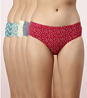 Enamor Stretch Cotton, All Day Comfort, Hipster Panty for Women -Breathable, Antimicrobial with Stain release, Inner Elastic, Full Coverage - CR17 (5PCS)