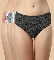 Enamor CH03-Cotton Classic Antimicrobial And Stain Release Finish Hipster Panty-Pack of 5