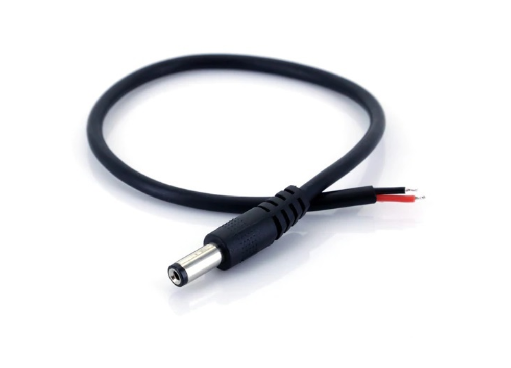 DC Jack Male Connector with Wire 5mm