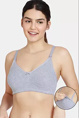 Zivame Maternity Double Layered Non Wired 3/4th Coverage Nursing Bra - ZI10TR