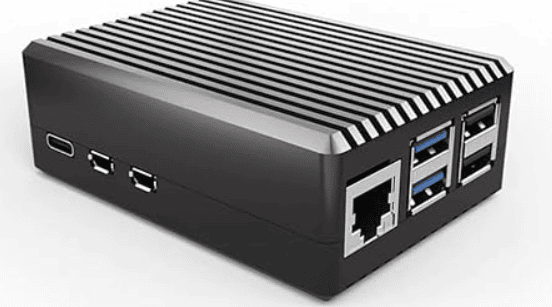 52Pi Raspberry Pi 5 Aluminum Black Case with Built-in Heat Dissipation Column and Heatsinks