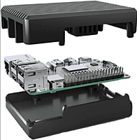 52Pi Raspberry Pi 5 Aluminum Black Case with Built-in Heat Dissipation Column and Heatsinks