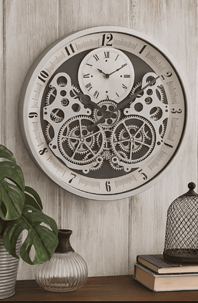 “Retro Gear Wall Clock | Timeless Industrial Elegance”