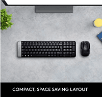 Logitech MK215 Wireless Keyboard and Mouse Combo, 2.4 GHz Wireless, 3 Years Warranty, Compact Design, 2-Year Battery Life(Keyboard),5 Month Battery Life(Mouse) PC/Laptop- Black