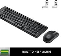 Logitech MK215 Wireless Keyboard and Mouse Combo, 2.4 GHz Wireless, 3 Years Warranty, Compact Design, 2-Year Battery Life(Keyboard),5 Month Battery Life(Mouse) PC/Laptop- Black