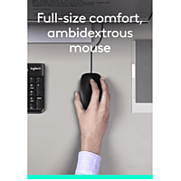 Logitech MK120 Wired USB Keyboard and Mouse Set for Windows, Optical Wired Mouse, Full-Size Keyboard, USB Plug-and-Play, Compatible for PC, Laptop - Black