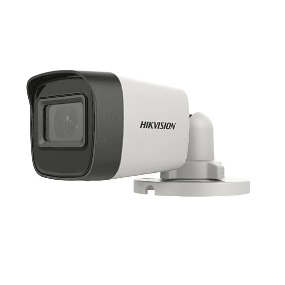 HIKVISION 5 MP Outdoor Bullet CCTV Ethernet Camera with inbuilt Audio Mic IP67 DS-2CE16H0T-ITPFS + BNC/DC, 1080p White