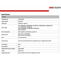 HIKVISION 5 MP Outdoor Bullet CCTV Ethernet Camera with inbuilt Audio Mic IP67 DS-2CE16H0T-ITPFS + BNC/DC, 1080p White