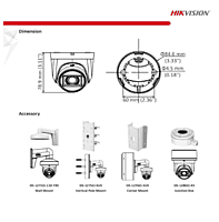 HIKVISION 2Mp Indoor Wired Color Camera for Dvr Ds-2Ce5Ad0T-Itp Eco Bnc/Dc, White - 1080P