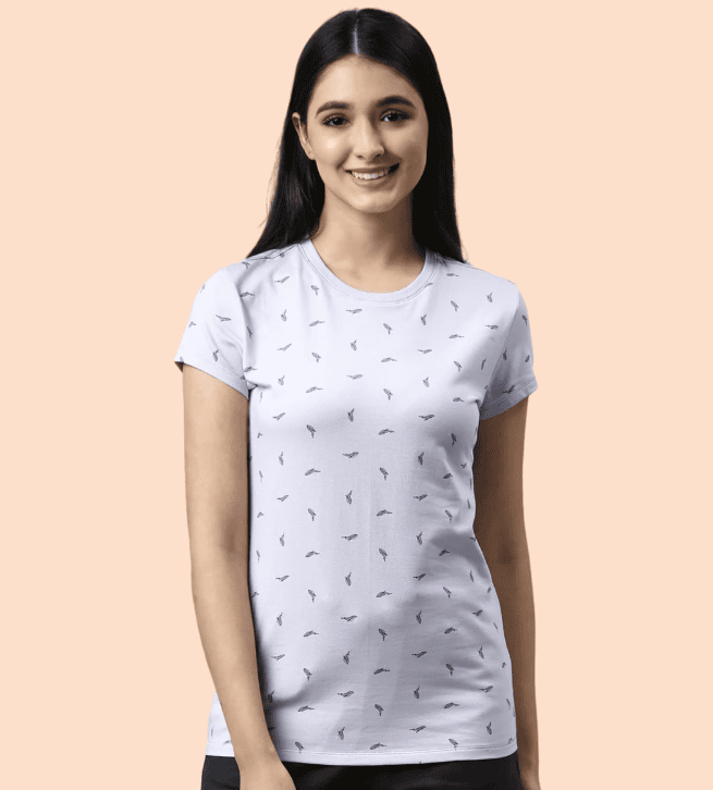 Enamor Short Sleeve Crew Neck Regular Length Pull On Basic Crew T-Shirt For Women - Slim Fit, Soft and Breathable Stretch Cotton - E247