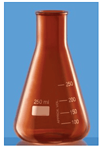 Flasks - Erlenmeyer - AMBER - Narrow mouth
