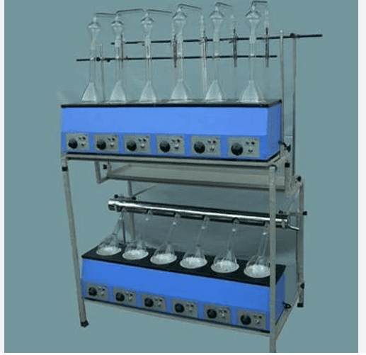 Kjeldhal Distillation Unit on stand with heating arrangement and quartz tube heater