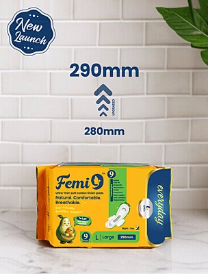 New Upgraded Femi9 Sanitary Pads 290mm Large â 9-Layer Day & Night Protection (9 Pads) New Upgraded Femi9 Sanitary Pads 290mm Large â 9-Layer Day & Night Protection (9 Pads)