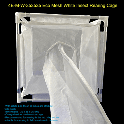 4E-M-W-353535 Eco Mesh White Insect Rearing Cage