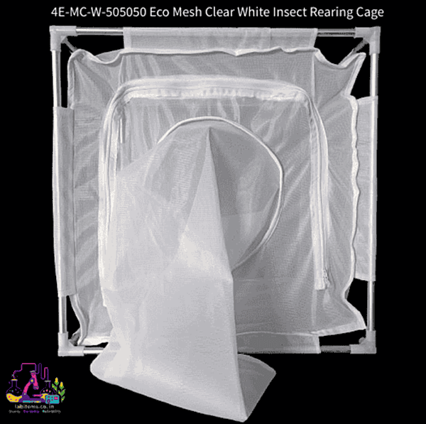 4E-MC-W-505050 Eco Mesh Clear White Insect Cage