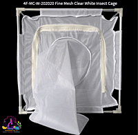 4F-MC-W-202020 Fine Mesh Clear White Insect Cage