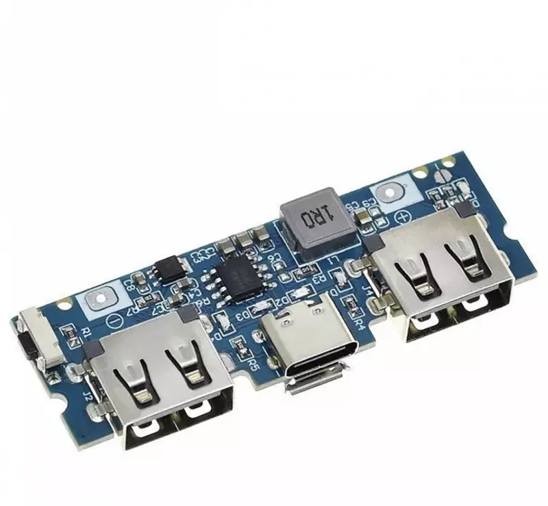 Dual USB 5V 2.4A Power Bank For Lithium Battery With Type-C & Micro USB
