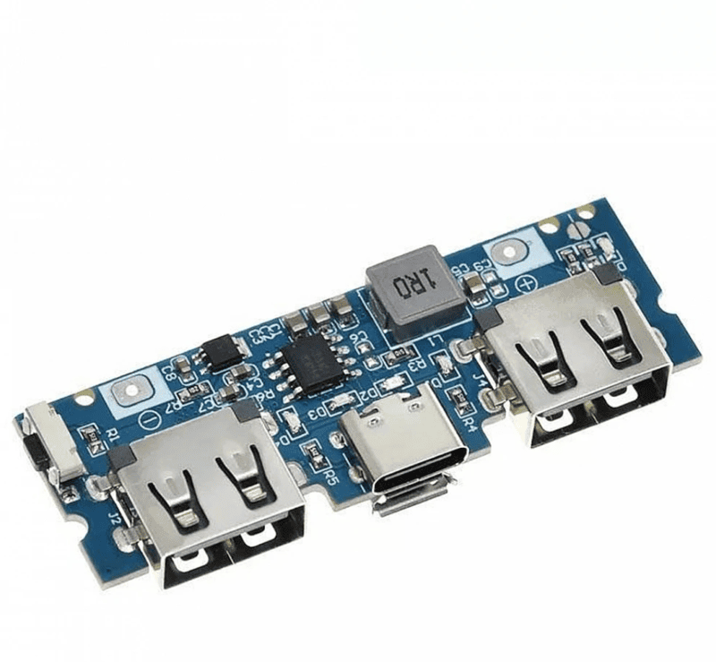 Dual USB 5V 2.4A Power Bank For Lithium Battery With Type-C & Micro USB