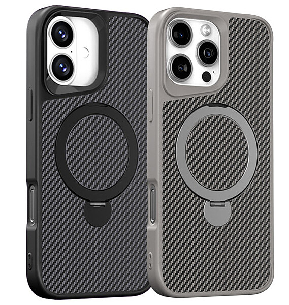 Covro Carbon Fibre Pattern Phone Case for iPhone 16 , MagSafe Compatible