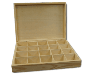 Wooden box with space for placing 20 specimen tubes LAWB01
