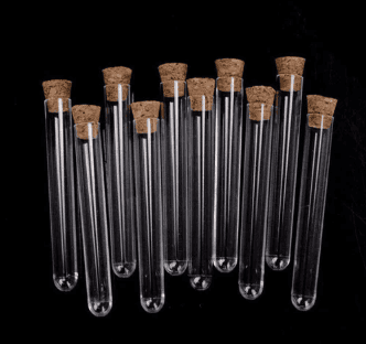 Test tubes with rubber stopper