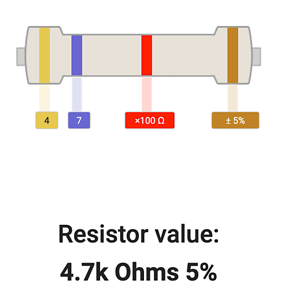 4.7 K Ohm Carbon Film Through Hole Resistor