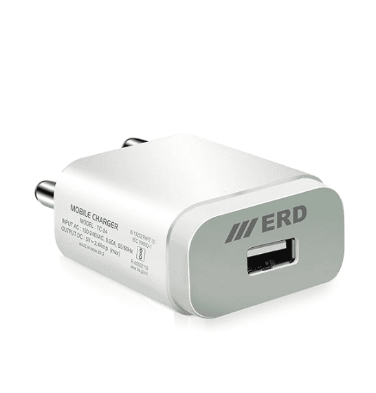 ERD TC-24 5V-2.4Amp Mobile Charger Adapter with Fast Charging Technology