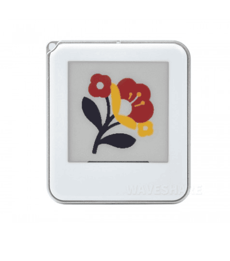 1.54inch Passive NFC-Powered e-Paper (G), Red / Yellow / Black / White 4-color Displaying, No Battery, Wireless Powering & Data Transfer, Silver Metal Border