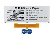 10.85inch e-Paper display, e-ink display, 1360 × 480, Black / White, SPI Interface,With driver HAT