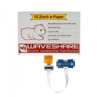 10.2inch e-Paper display (G), E-ink display, 960x640, Red/Yellow/Black/White, SPI Interface,With driver HAT