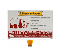 7.5inch e-Paper display (H), E-ink display, 800x480, Red/Yellow/Black/White, SPI Interface,The raw display only