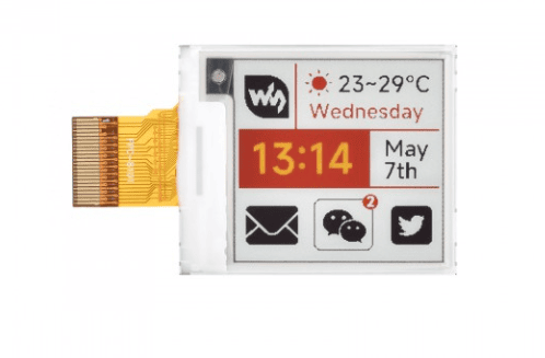 1.54inch e-Paper display (G), e-ink display, 200x200, Red/Yellow/Black/White, SPI Interface,The raw display only