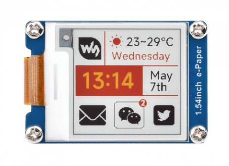 1.54inch e-Paper display (G), e-ink display, 200x200, Red/Yellow/Black/White, SPI Interface,with driver board