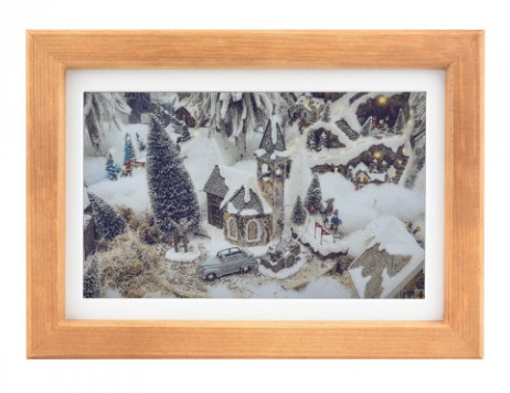 7.3inch E6 Full Color E-Paper With Solid Wood Photo Frame, Ultra-long Standby, 800 × 480 Resolution, without 3.7V Lithium battery + Button cell