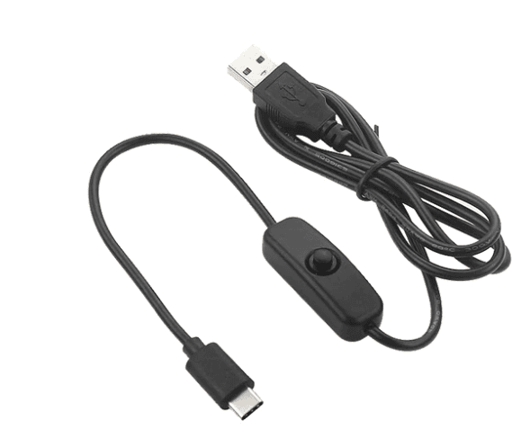 5V 3A USB to Type C Cable WithON/OFF Switch Power Control forRaspberry Pi 4B (1 Meters Black)