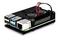 Aluminum Heat Sink Case with Double Fans for Raspberry Pi 4B – Black