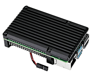 Aluminum Heat Sink Case with Double Fans for Raspberry Pi 4B – Black