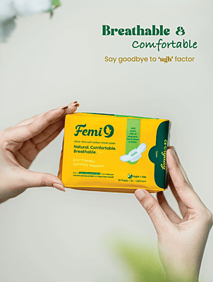 Femi9 Anion Sanitary Napkins 320mm XL – Cotton Soft, Leak-Proof Protection (10 Pads)