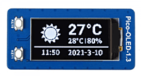 1.3inch OLED Display Module for Raspberry Pi Pico, 64×128, SPI/I2C
