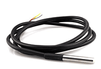 DS18B20 Water Proof Temperature Probe - Black (1m) Original Chip