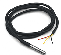 DS18B20 Water Proof Temperature Probe - Black (1m) Original Chip