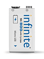 ENVIE 9V Li-Ion 900mAh rechargeable battery