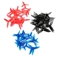 Foxeer DalProp Cyclone Triblade T5045C Pro Propeller 10 Pair CW+CCW-Crystal Red