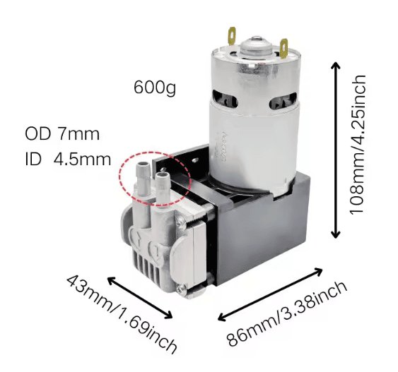 Mini Electric 24V Micro High Flow Air Piston Pump 40LPM