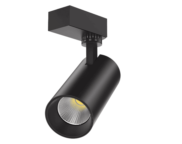 Mini track spotlight, black finish, 3W, 3000K, input 12/24V